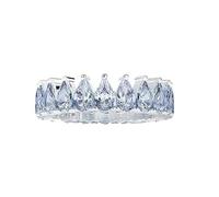 wenwendianzi White Blue Water Drop Ring Earrings Bracelet Necklace(Ring Size 8-1)
