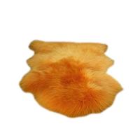 Wenwenma Natural Sheepskin Rug, soft single pelt Cushion (Orange)