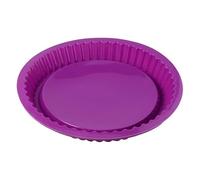 Wenxiaw Silicone 26 cm Flan Dish, Round Fluted Quiche Dishes Flan Cake Mould Silicone Quiche Molds Non Stick Round Fluted Flan Pan Dishwasher Baking Moulds for Cakes Bread Pie Pancakes Pizza, 1Pcs