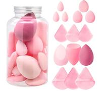 WenYa 15 Pcs Makeup Sponges Set, Latex-Free Mini Finger Puffs & Multi-Shaped Beauty Blenders, 1.5X Water Expandable for Dry or Wet Use (Foundation, Eye Makeup)