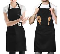 WenYa 2-Pack BBQ Grilling Aprons with 2 Pockets, Waterproof Adjustable Apron for Men & Women, Heavy-Duty Grill Apron with Long Ties for Outdoor Barbecue, Backyard Cooking, Restaurant