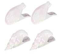 WenYa 4 PCS Beach Towel Clips for Lounge Chair, Iridescent Shell & Conch Design Non-Slip Large Jaw Clips, ABS Plastic Material Clips for Outdoor, Pool, Travel, Laundry