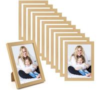 WenYa 4x6 Oak Photo Frames, 12 Pack 6x4 Picture Frames Wall and Desktop Horizontal Vertical 6-inch Photo Frames for Family Pictures Display (Oak, 4x6-12pack)