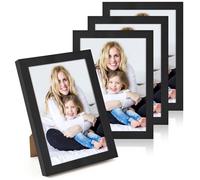 WenYa 6x8 Black Photo Frames, 4 Pack 8x6 Picture Frames Wall and Desktop Horizontal Vertical 20.3x15.2cm Frames for Family Pictures Display (Black, 6x8-4pack)