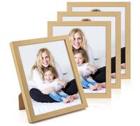 WenYa 8x10 Oak Photo Frames, 4 Pack 10x8 Picture Frames Wall and Desktop Horizontal Vertical 25.4x20.3cm Frames for Family Pictures Display (Oak, 8x10-4pack)