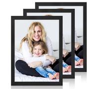 WenYa A3 Black Photo Frames, 3 Pack A3 Picture Frames Wall and Desktop Horizontal Vertical 29.7x42cm Frames for Family Pictures Display (Black, A3-3pack)