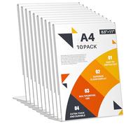 WenYa A4 Acrylic Sign Holder (10 Pack), L-Shape Perspex Display Stands, Clear Poster Leaflet Menu Holders for Office Shop Restaurant Hotel School