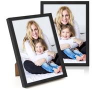 WenYa A4 Black Photo Frames, 2 Pack A4 Picture Frames Wall and Desktop Horizontal Vertical 21x30cm Frames for Family Pictures Display (Black, A4-2pack)