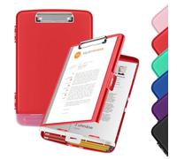WENYA A4 Clipboard with Storage, Plastic A4 Clipboard Folder Storage Box with Separate Pen Compartment for School Office Medical Personnel