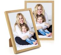 WenYa A4 Oak Photo Frames, 2 Pack A4 Picture Frames Wall and Desktop Horizontal Vertical 21x30cm Frames for Family Pictures Display (Oak, A4-2pack)
