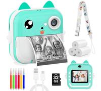WenYa Kids Camera Instant Print, 2.4'' 1080P HD Instant Kids Digital Camera with Print Paper & 32GB Card for Boys & Girls Age 3-12