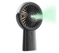 WenYa Portable Misting Fan, 4000mAh Rechargeable Handheld Fan with Water Spray Function, Small Personal Fan Doubling as a Power Bank for Travel, Suitable for Men and Women (Black)