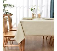 WenYa PVC Tablecloth Wipe Clean Table Cloth Waterproof Table Protector, Wipeable Easy-Care Rectangular Tablecloth for Kitchen Picnic Outdoor Indoor - Pale Beige, 71x54in/180x137cm