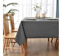 WenYa PVC Tablecloth Wipe Clean Table Cloth Waterproof Table Protector, Wipeable Easy-Care Rectangular Tablecloth for Kitchen Picnic Outdoor Indoor - Charcoal Grey, 85x54in/215x137cm