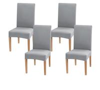 WenYa Stretch Chair Covers for Dining Room, High Back, Removable and Washable, Full Wrap Elastic Cover for Hotel, Wedding, Kitchen (4, Light Grey)