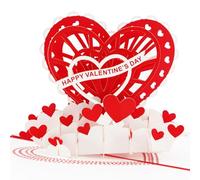 WenYa Valentine's Day 3D Pop Up Card, Romantic Red Heart Design with Love Messages, Surprise Gift for Girlfriend Boyfriend Her Him on Valentine's Day Anniversary Birthday
