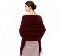 WenYa Women's Pashmina Shawl, Large Soft Blanket Scarf for Wedding, Evening Dress, Winter (Wine Red)