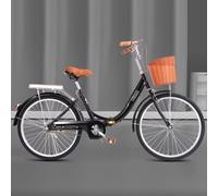 WENYAZIGUO Commuter Bicycle, Adult Commuter Folding Bike With Front Rear Brakes And Cargo Rack, Multicolor, 24inch 26inch(Black,24inch)