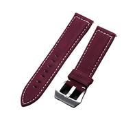 WENYAZIGUO Leather Watch Straps, PU Leather Matte Watch Strap For Women Men Multicolor 18-24mm(Red,24mm)