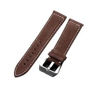 WENYAZIGUO Leather Watch Straps, PU Leather Matte Watch Strap For Women Men Multicolor 18-24mm(Red brown,24mm)