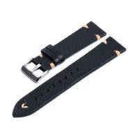 WENYAZIGUO Leather Watch Straps, Vintage Distressed Faux Leather Watch Straps Multicolor 18-22mm(Black-Silver,20mm)