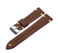 WENYAZIGUO Leather Watch Straps, Vintage Distressed Faux Leather Watch Straps Multicolor 18-22mm(Brown-Silver,22mm)