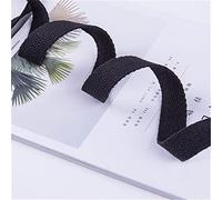 WENYAZIGUO polyester cotton webbing strap, Polyester Cotton Webbing Strap 25mm Width 10M Multicolor For Belt Making Sewing DIY Craft(Black)