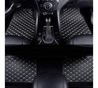 WENYINGLIHAI 4pcs Customize Leather Car Floor Mats for Nissan Juke 2014-2017 (RHD), Waterproof Non-Slip Front and Rear Floor Mat Set Styling Accessories,Black-beige