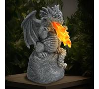 WENYLE Solar Garden Outdoor Statues Flame Dragon with Solar Lights, Lawn Decor Cool Drake Figurine for Patio Balcony Yard, Yard Unique Christmas Birthdays Gift for Mom Grandma