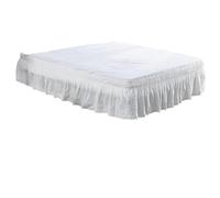 WENYOG Bed skirts Thicken High Ruffles Embroidered Craft Bed Skirt-Extra Durability Stylish for Comforting Aesthetic-15 Inch Deep(Beige,C-King 200x220x38cm)