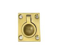 WENYOG Boat Hatch Handle Marine 316 Stainless Steel Brass Plating Hatch Pull Handle with Mounting Screws Round Square Flush Lift Ring for Boat(48x38mm)