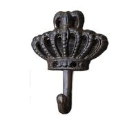 WENYOG Ceiling Hooks 1pcs Crown Retro Cast Iron Forged Coat Hook Decoration Wall Outdoor Home Metope Accessories(Crown3(145))