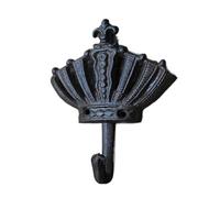 WENYOG Ceiling Hooks 1pcs Crown Retro Cast Iron Forged Coat Hook Decoration Wall Outdoor Home Metope Accessories(Crown2(180))