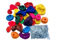 WENYOG Climbing Wall Grips 10Pcs Safety Climbing Rock Color Wall Climb Stones Hand Feet Holds Grip Fun Sports Game Indoor Fitness Toys(Color With screws)