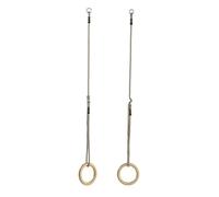 WENYOG Gymnastic Rings Gymnastics Rings Pull Up Ropes Gym Exercise Chinning Equipment Athletes Muscle Training Wooden Ring Buckle