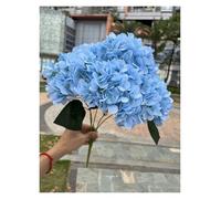 WENYOG Hydrangea artificial flowers Large Size 5 Heads Artificial Flowers White Pink Hydrangea Silk DIY Wedding Bridal Bouquet Fake Flowers Home Party Decoration(LIGHT BLUE)