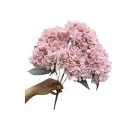 WENYOG Hydrangea artificial flowers Large Size 5 Heads Artificial Flowers White Pink Hydrangea Silk DIY Wedding Bridal Bouquet Fake Flowers Home Party Decoration(Morandi powder)