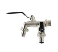 WENYOG Outdoor Garden Tap Outdoor Garden Faucet 1 Inlet 2 Outlet Anti-Freeze With Dual Nipple Brass Blue Color Water Tap Garden Tools General Purpose High Strength(Color-F)