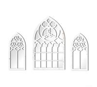 wenyouya 3 Pack Gothic Style Acrylic Mirror Wall Stickers Self-Adhesive Decorative Wall Art 42x25cm(MZ486 A)