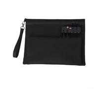 wenyouya Fireproof and Waterproof Document Bag with Combination Lock for A4 Size Security Pouch for Cash Passports Tablets 29x22x2cm Black