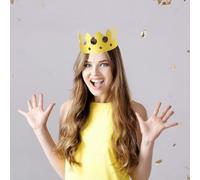 wenyouya Fun 20Pcs Adjustable King Crown Party Hats Shiny Gold Crowns For Celebratory Moments (20PCS)