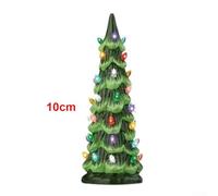 wenyouya Retro Hand-Painted Tabletop Christmas Trees Light ABS Green with Auto-Timer Energy-Saving LED Lights, Glossy Craftsmanship for Desk Mantel Shelf Windowsill Dining Table Holiday Decor(10cm)