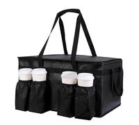 wenyouya Robust Food Delivery Carrier with Spacious Design and Strong Zipper Mechanism, Ensures Safe Transport of Items Every Time (Black)