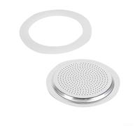 wenyouya Silicone Gasket Seal Ring Replacement Washer and Filters, Replacement Silicone Gasket Seal Ring for Coffee Espresso Moka Stove Pot Top Silicone Rubber, Coffee Maker Accessories(6 Cup+Sieve)