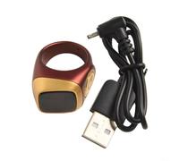 wenyouya Waterproof IQibla Smart For Zikr Ring with Digital Counter, Screen, Vibration Alerts, and APP Synchronization for Prayer Time Management (20mm Curry Color)