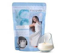 Wenzel Pearled Candle Wax granules 400g - 4 Scented Freshness (sea Breeze Note) incl. Wicks & Guide - DIY Making kit - Sand Wax-Candle Refill - Made in Germany