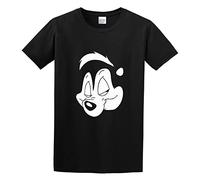 wenzhi Men's Pepe Le Pew Worn by Slash Symbol Logo T-Shirt Print Tees T Shirt O Neck M Black