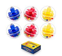 WEofferwhatYOUwant 6 Ball Drop Rattle Balls - Replacement Set for Toddlers | 1.8” Large Clear Plastic Activity Balls | Safe Durable Sensory STEM Toy Add-On Compatible with Ball Drop Tower & Marble Run