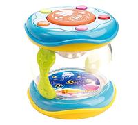 WEofferwhatYOUwant Baby Drum - Musical Toy with LED Lights, Sound Effects, Lullabies & Ocean Sounds | Soft Volume & Travel Size | For Babies 6+ Months | Batteries Included
