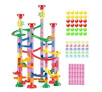WEofferwhatYOUwant Marble Run Set 169 Piece STEM Toy for Kids Age 3+ - Educational Construction Game with Tracks Towers Loops and 60 Marbles - Creative Building Kit for Learning and Fun
